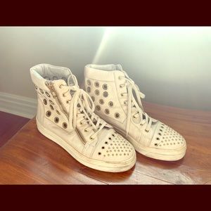 White and silver  sneakers